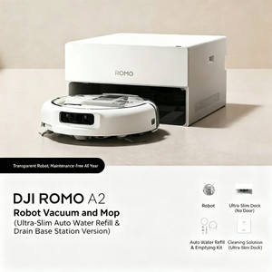 DJI ROMO A2 Robot Vacuum and Mop (Ultra-Slim Auto Water Refill & Drain Base Station Version)